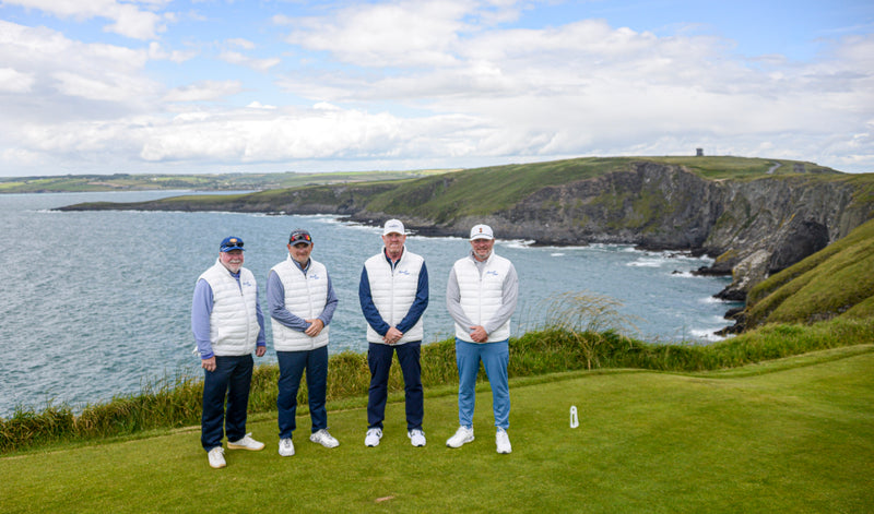 Golfers on an Ireland buddies golf vacation trip at Old Head Golf Links.