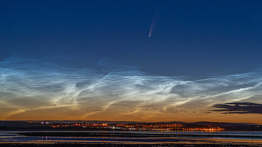 Comet NEOWISE and Noctilucent Clouds Over Youghal