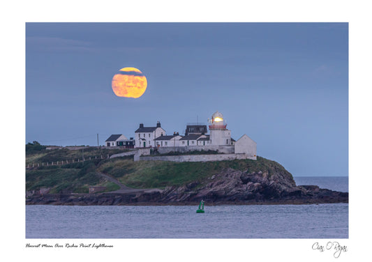 Harvest Moon Over Roches Point Lighthouse